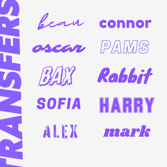 DTF Name Transfers - Make Your Own