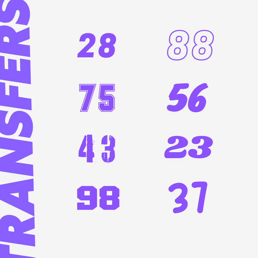 DTF Number Transfers - Make Your Own