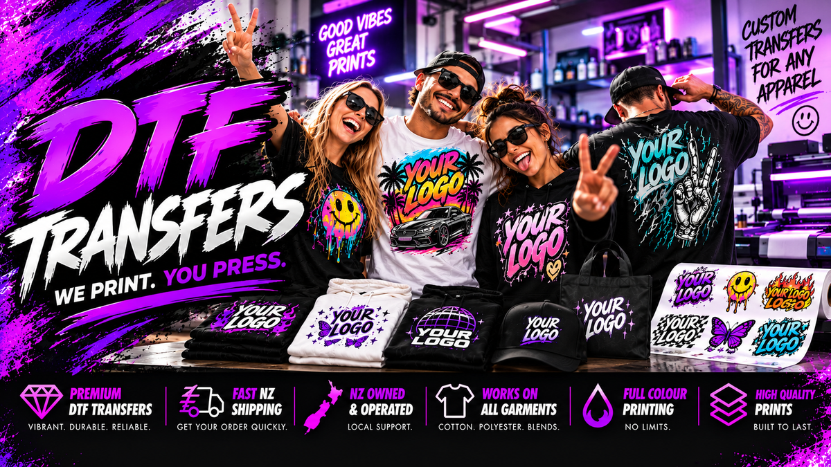 DTF Transfers NZ, Custom DTF Transfers ready to apply